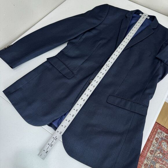 Tazio Italy Mens Suit Jacket 38L Blue Wool Ultra Slim Fit Blazer Formal Evening - Picture 7 of 11